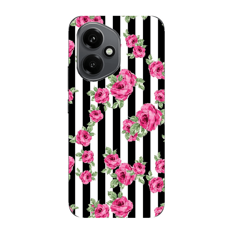 Honor Magic 400 Roses and black line Transparent Silicone TPU Θήκη